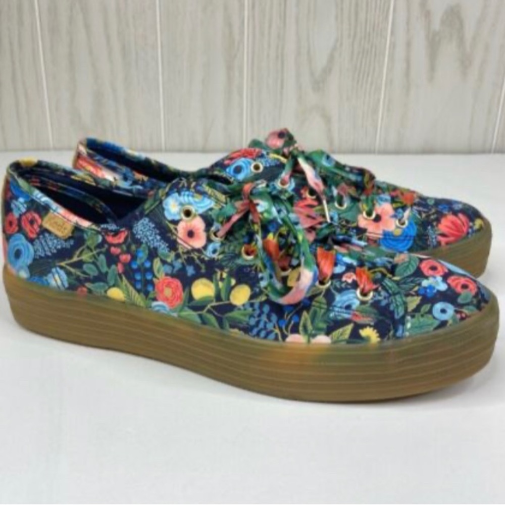 NWT Keds x Rifle Paper Triple Kick Garden Party sneakers. Women’s 11.